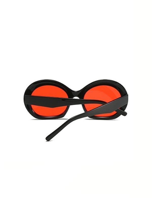 Gafas de sol Y2K con montura redonda gruesa-2