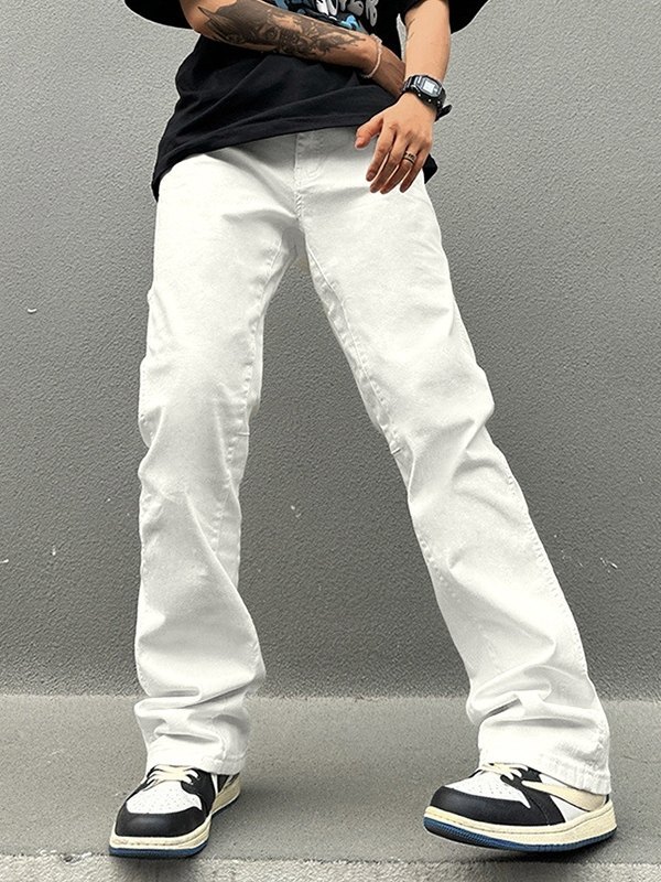 Jeans de pierna recta con adornos metálicos para hombre-2