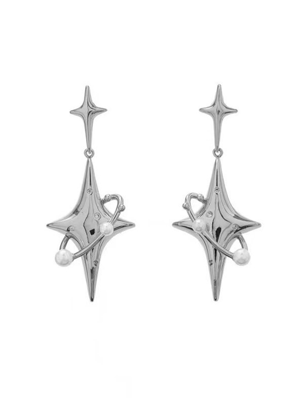 Aretes con dije de estrella galáctica-3