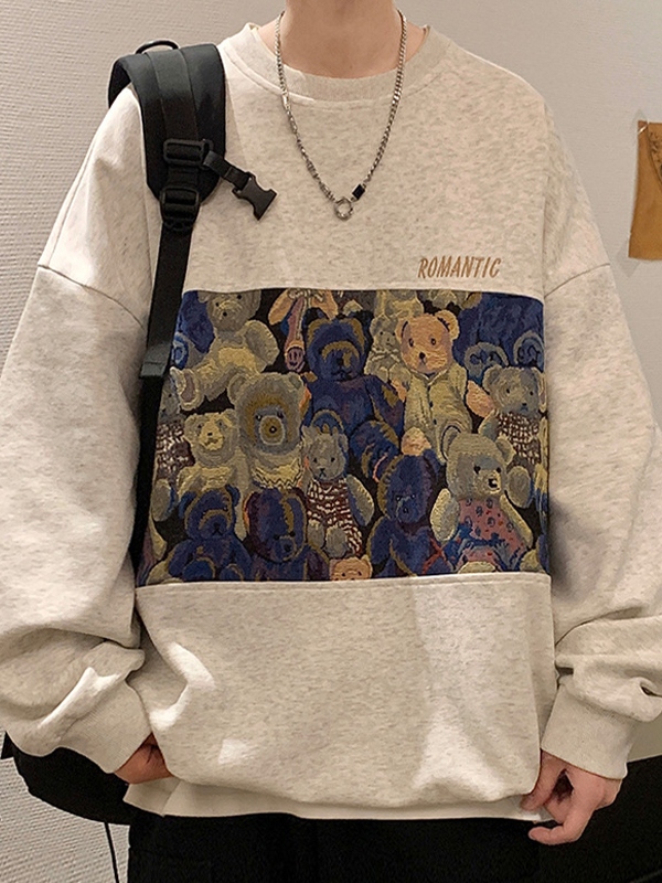 Sudadera con estampado de oso para hombre-1