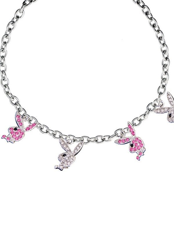 Collar con colgante de conejo de diamantes de imitación-3