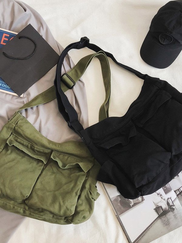 Bolso satchel grande de lona-1