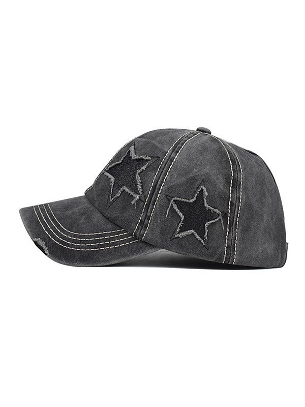 Gorra de béisbol con estrella de lentejuelas y lavado desgastado-2