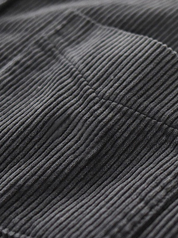 Camisa de hombre de pana vintage de manga larga con botones-4