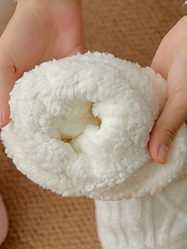 Calcetines de casa con forro polar a rayas color block-3